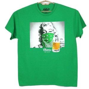 Popular Poison Marilyn Monroe T-Shirt Shirt Green Cheers Get‎ Lucky M Medium